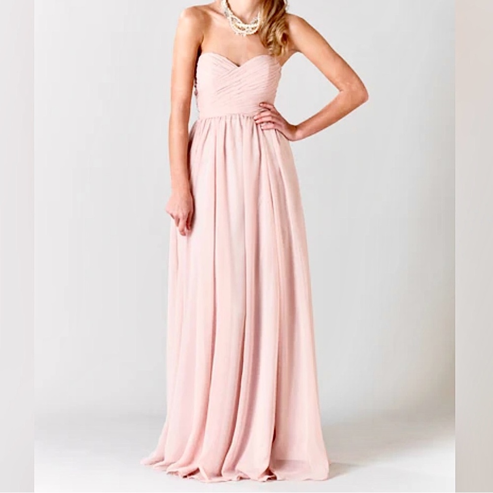 Angelina Faccenda by Mori Lee Blush Pink Strapless Gown with Sweetheart Neckline